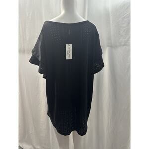 IN'VOLAND Womens Plus Size 16W V Neck Loose Fit Ruffle Sleeve